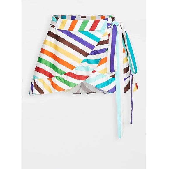 Caroline Constas 
Beach Skirt 
White Multi - Picture 1 of 3